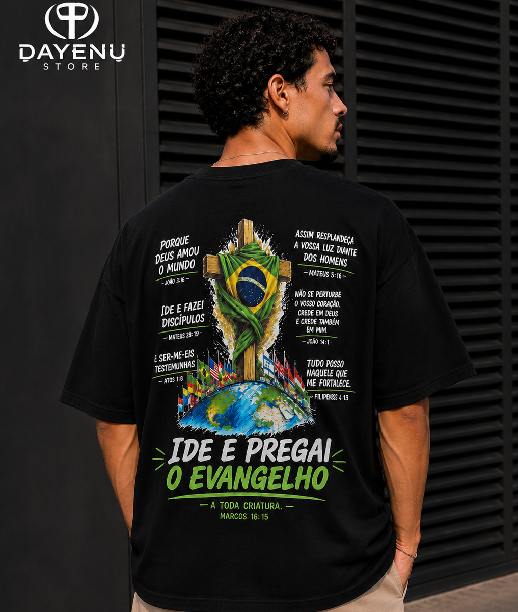 Camiseta Oversized - Ide e Pregai o Evangelho - Imagem 3