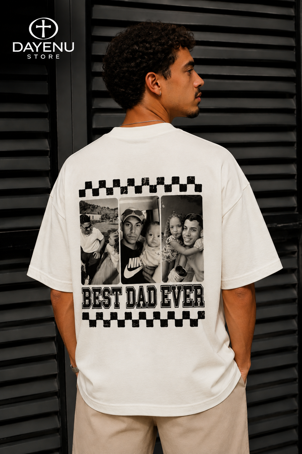 Camiseta Oversized Personalizada para Pai com Fotos