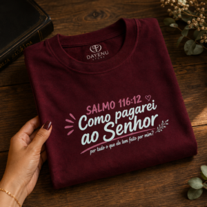 Camiseta Oversized Feminina Cristã - Como Pagarei ao Senhor – Salmo 116:12