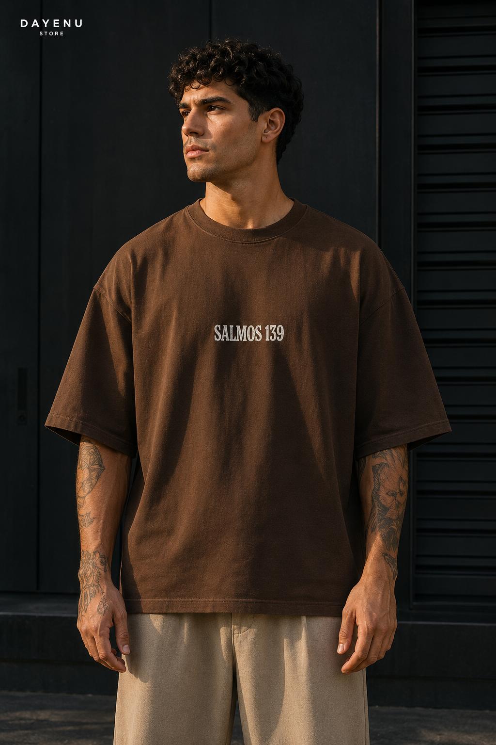 Camiseta Oversized Masculina Cristã - Salmos 139 – Tu Me Sondas e Me Conheces - Imagem 2