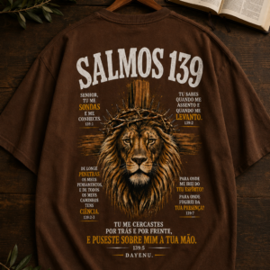 Camiseta Oversized Masculina Cristã - Salmos 139 – Tu Me Sondas e Me Conheces