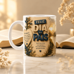 Caneca Personalizada Para os Pais 3D Porcelana 325ml | Presente Criativo para Pai