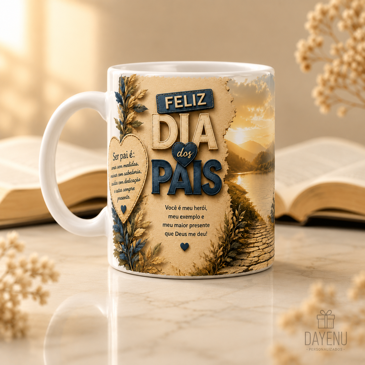 Caneca Personalizada Para os Pais 3D Porcelana 325ml | Presente Criativo para Pai - Imagem 2