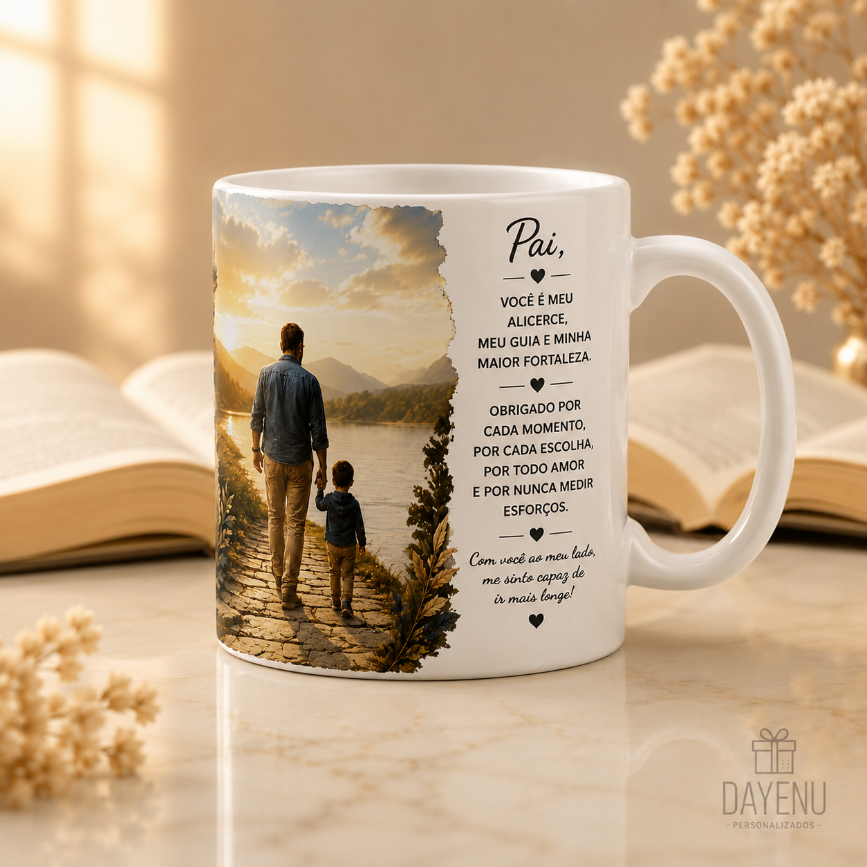 Caneca Personalizada Para os Pais 3D Porcelana 325ml | Presente Criativo para Pai - Imagem 3