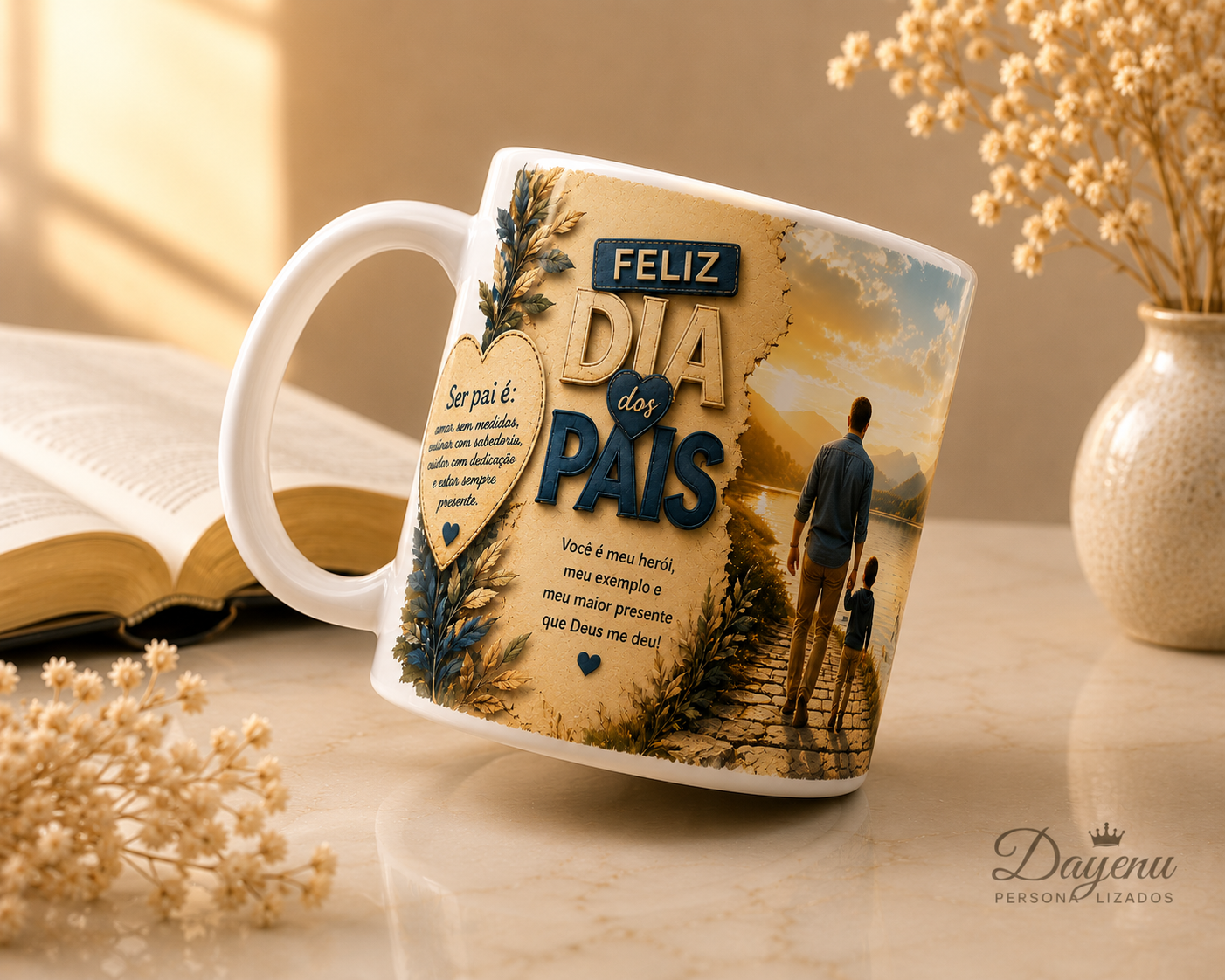 Caneca Personalizada Para os Pais 3D Porcelana 325ml | Presente Criativo para Pai - Imagem 5