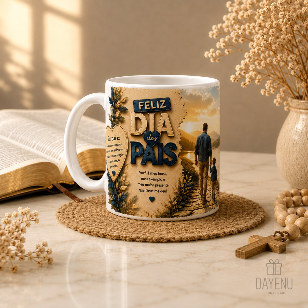 Caneca Personalizada Para os Pais 3D Porcelana 325ml | Presente Criativo para Pai - Imagem 6