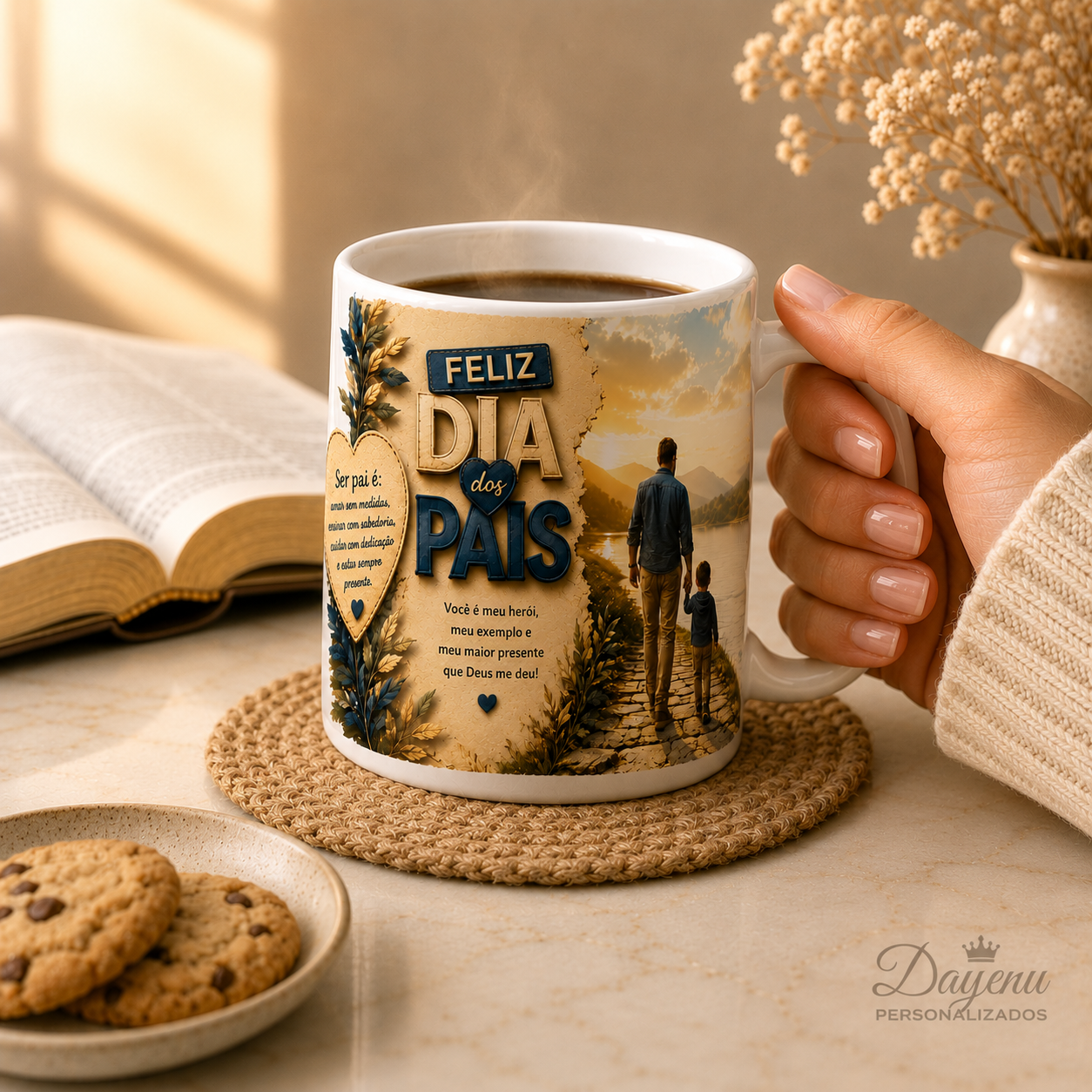Caneca Personalizada Para os Pais 3D Porcelana 325ml | Presente Criativo para Pai - Imagem 7