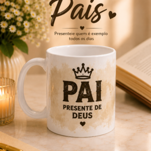Caneca para Pai 325ml em Porcelana | Pai Presente de Deus