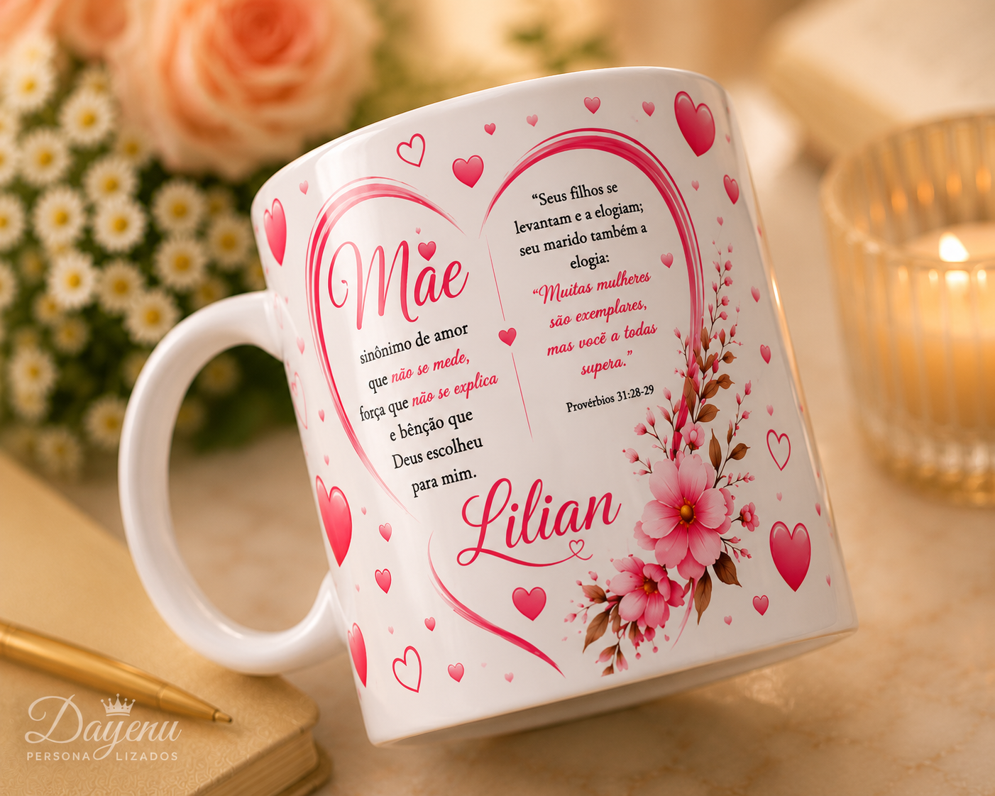 Caneca Personalizada para Mãe 325ml com Nome e Mensagem Cristã - Imagem 5