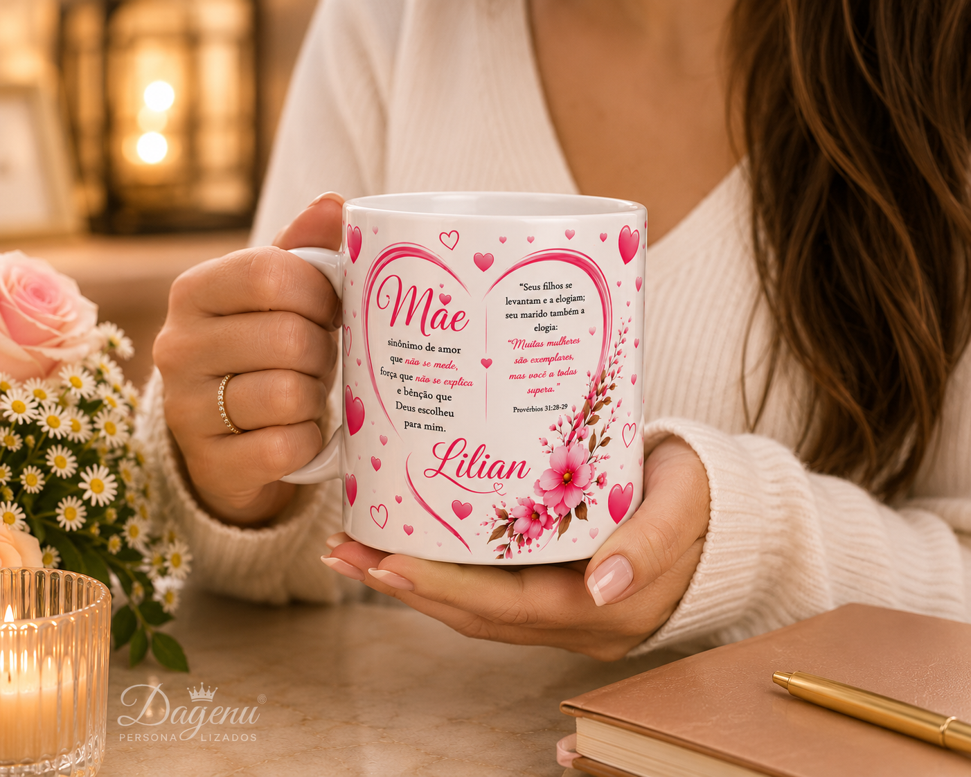 Caneca Personalizada para Mãe 325ml com Nome e Mensagem Cristã - Imagem 7