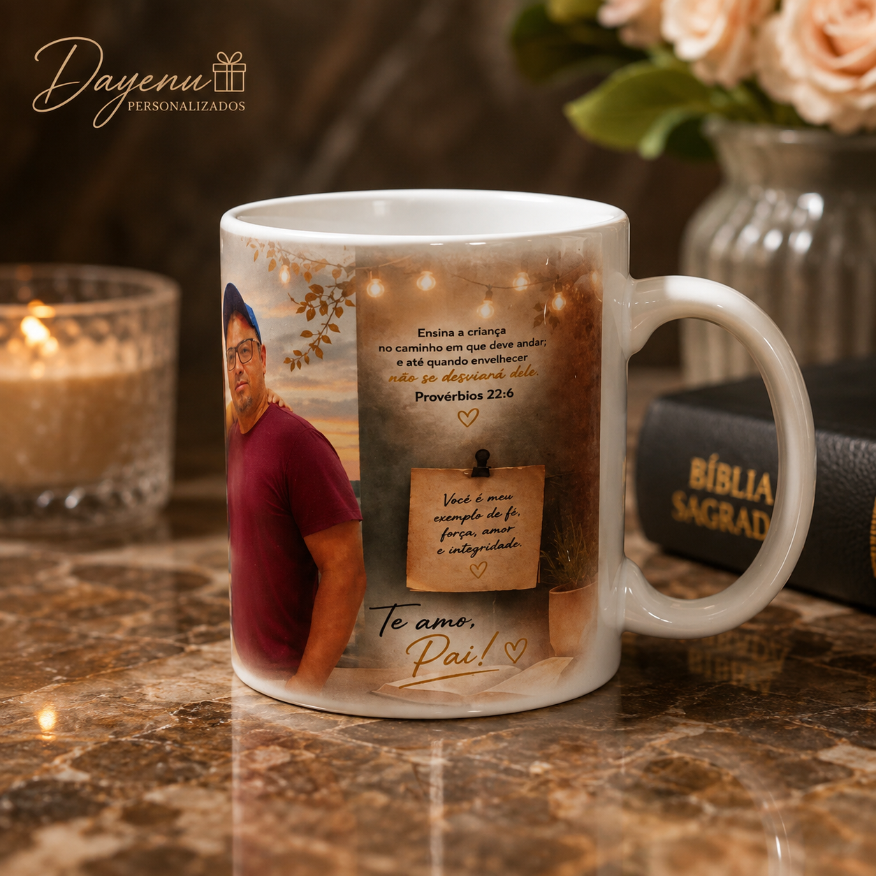 Caneca Personalizada com Foto para Pai 325ml Porcelana - Imagem 2