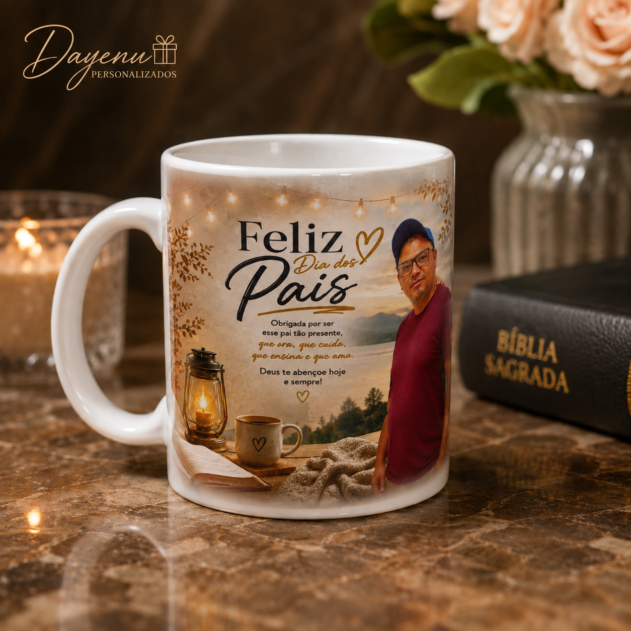 Caneca Personalizada com Foto para Pai 325ml Porcelana