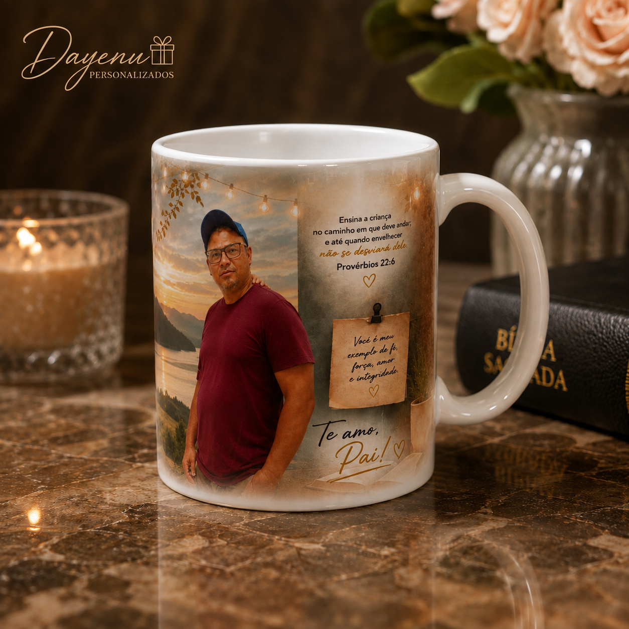 Caneca Personalizada com Foto para Pai 325ml Porcelana - Imagem 3