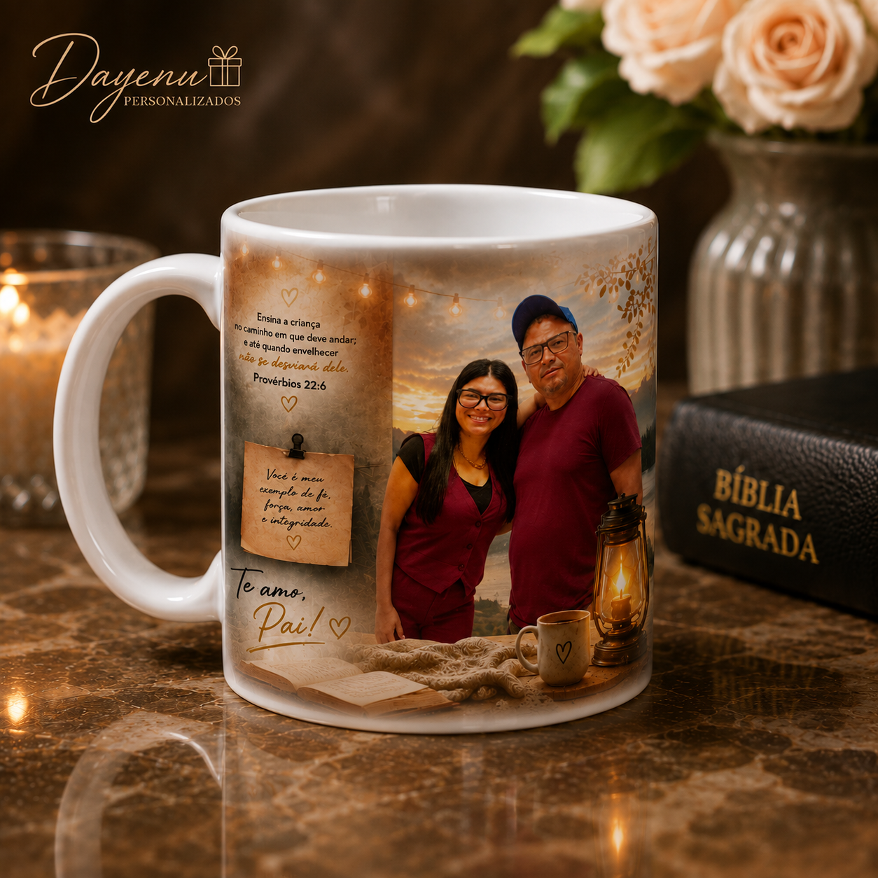 Caneca Personalizada com Foto para Pai 325ml Porcelana - Imagem 5