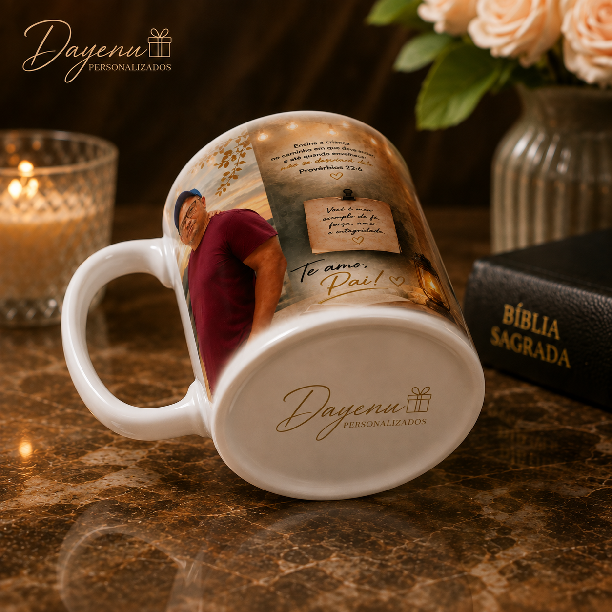 Caneca Personalizada com Foto para Pai 325ml Porcelana - Imagem 6