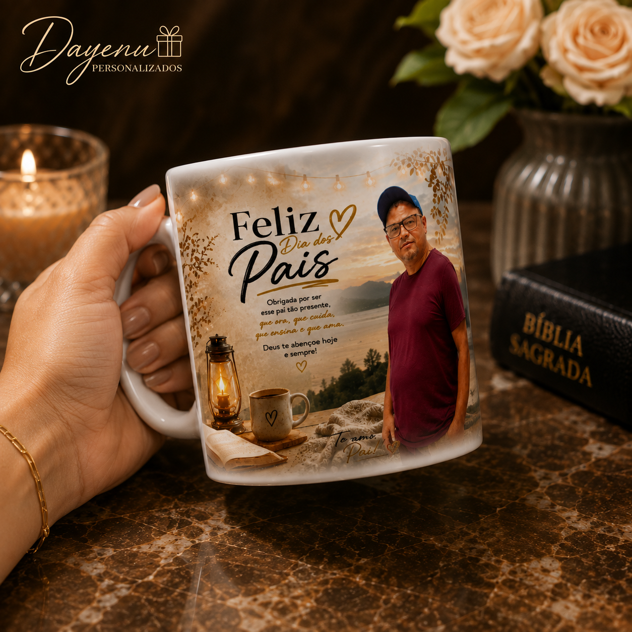 Caneca Personalizada com Foto para Pai 325ml Porcelana - Imagem 7