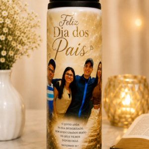 Squeeze Personalizado para Pai com Fotos e Mensagem 750ml