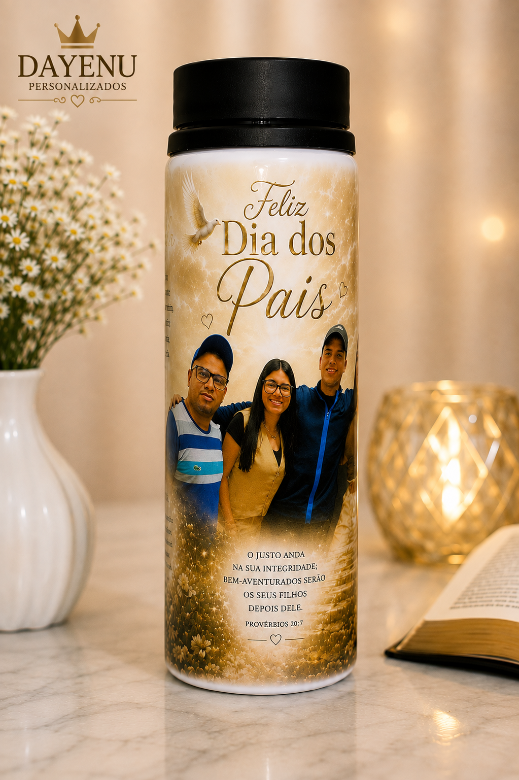 Squeeze Personalizado para Pai com Fotos e Mensagem 750ml - Imagem 6