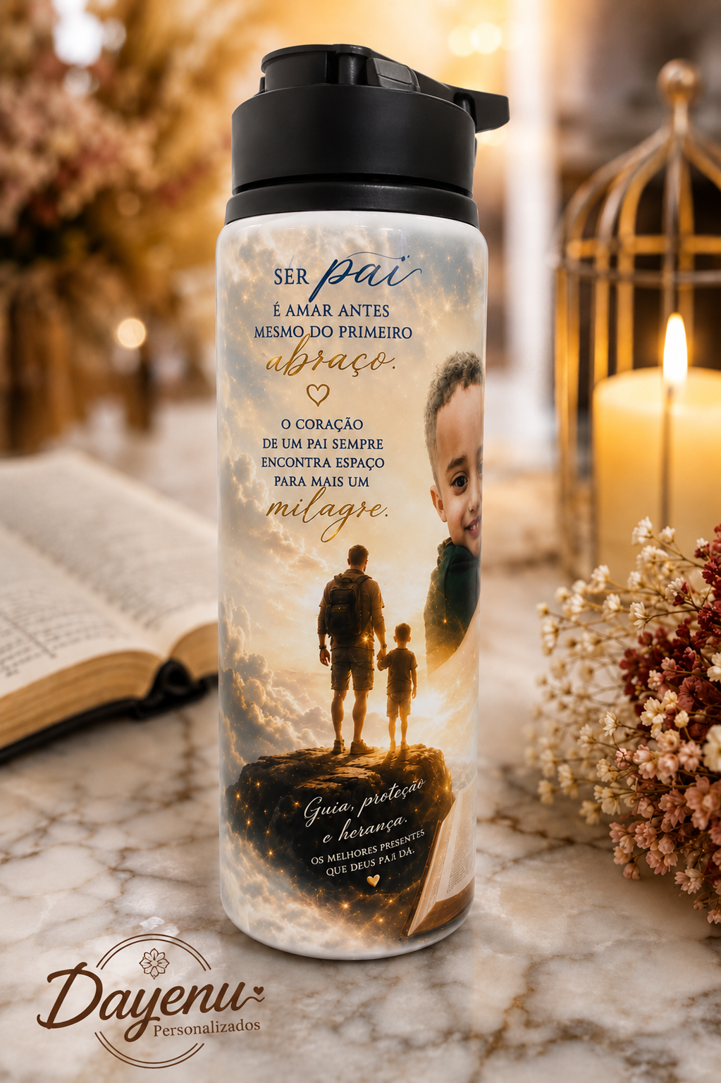 Squeeze Personalizado para Pai com Foto e Mensagem 750ml - Imagem 3